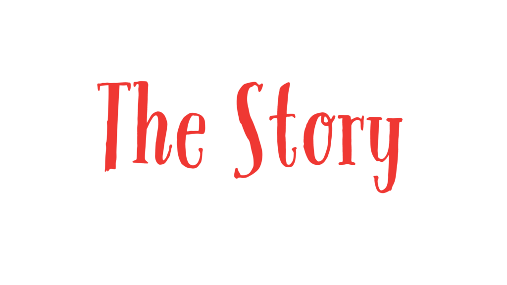 Here's an alt tag for the image: `Red text: The Story`